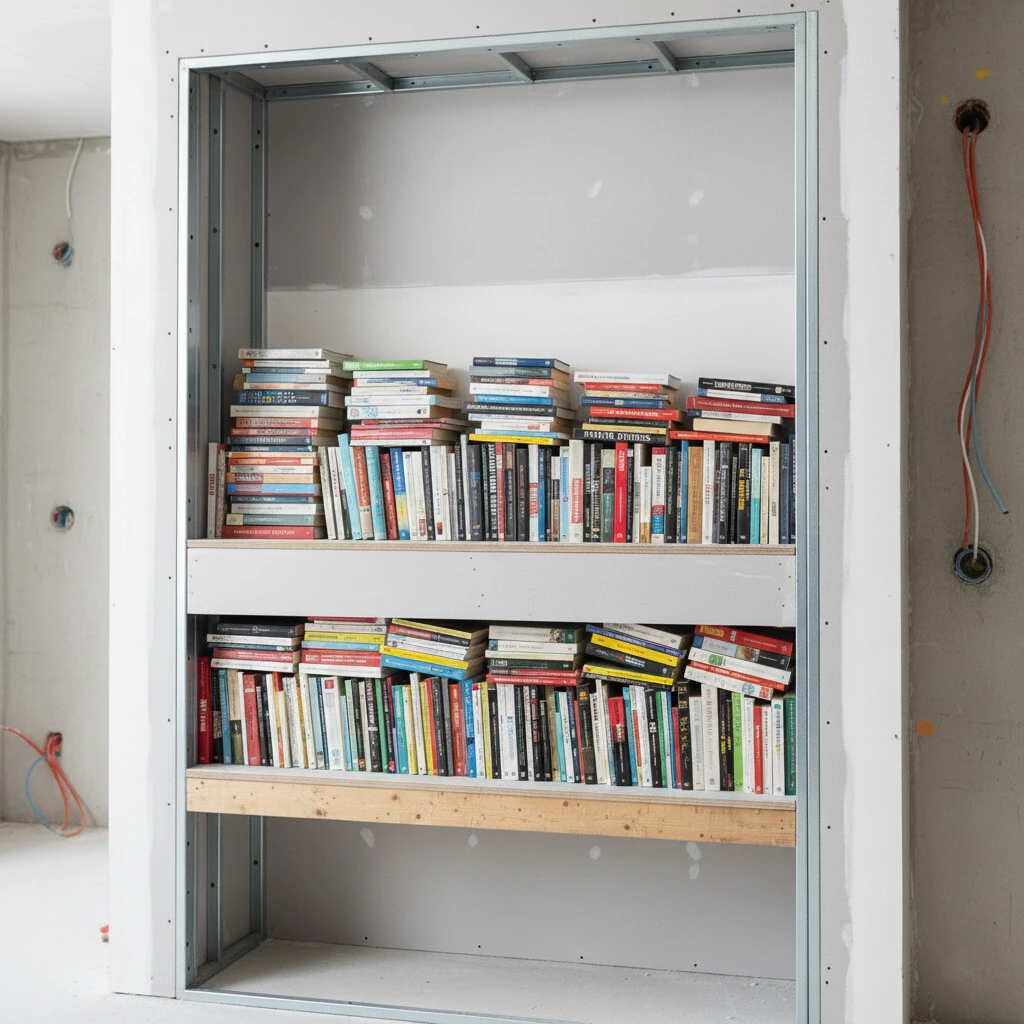 Izrada polica od gipsa Konstrukcija koja izdržava teret Gipsarski radovi GIPS I TIŠINA